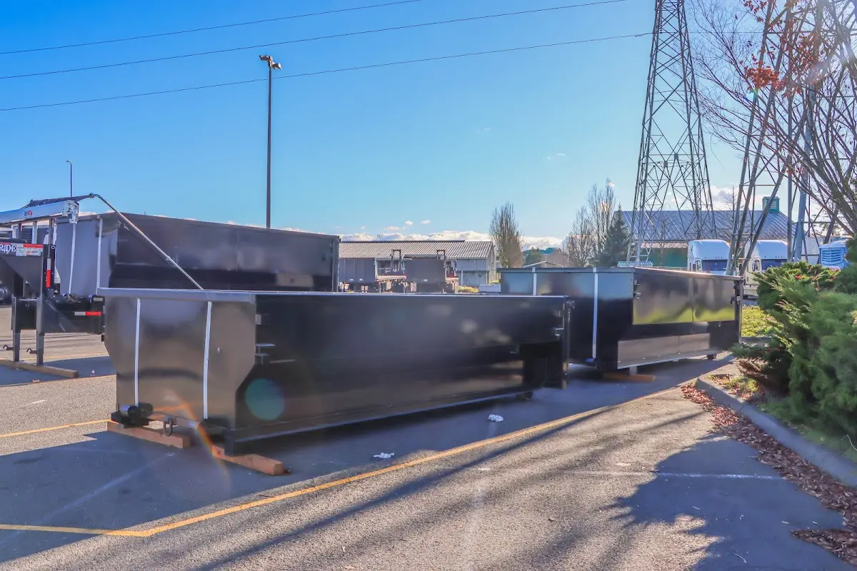 Roll-off dumpster ready for waste disposal at job site for 12 Yard Dumpster Rental in Wabash